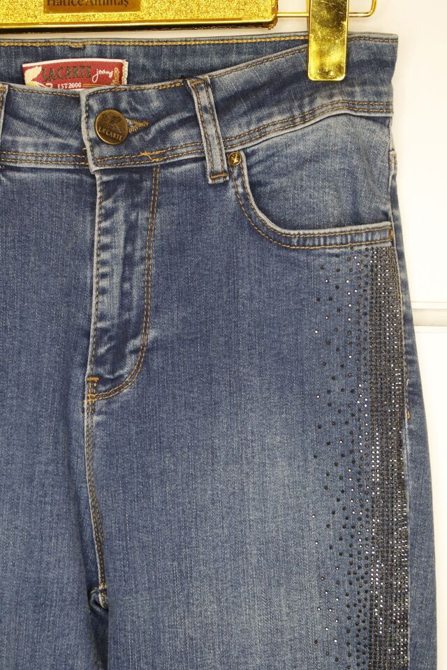 LİKRALI İSPANYON PAÇA TAŞLI JEAN