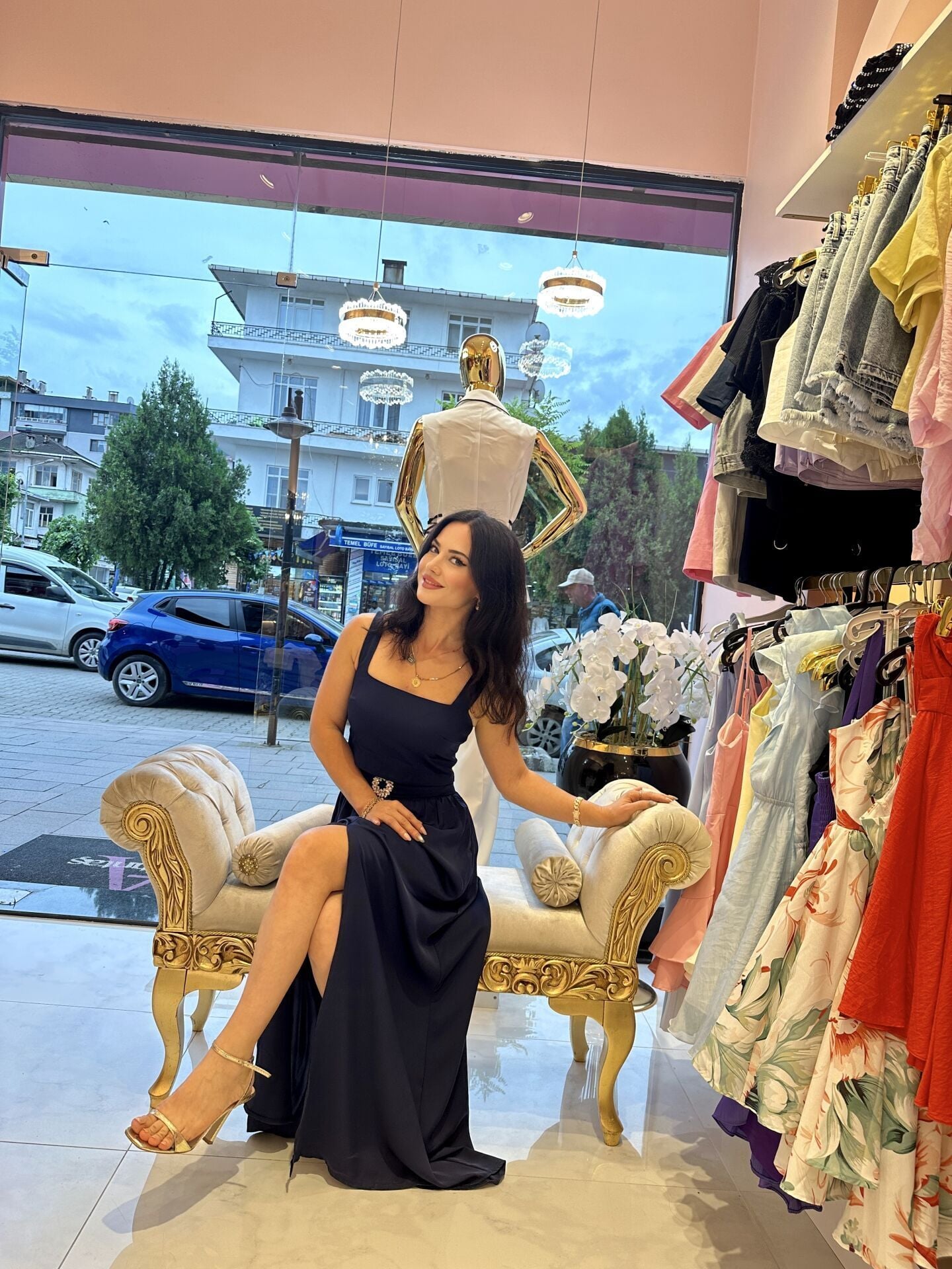 LACİVERT TAŞ DETAYLI ALT ÜST TAKIM