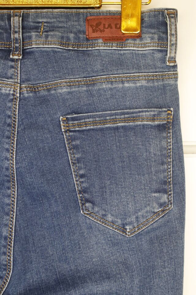 LİKRALI İSPANYON PAÇA TAŞLI JEAN 38