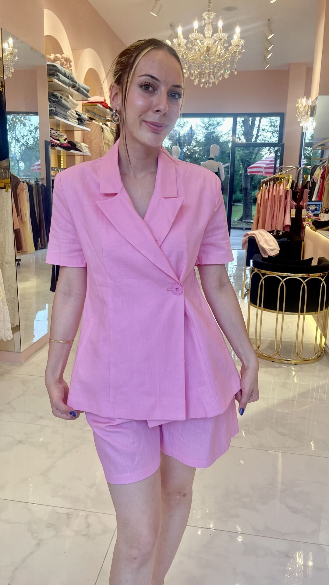 PEMBE CEKET ŞORT TAKIM