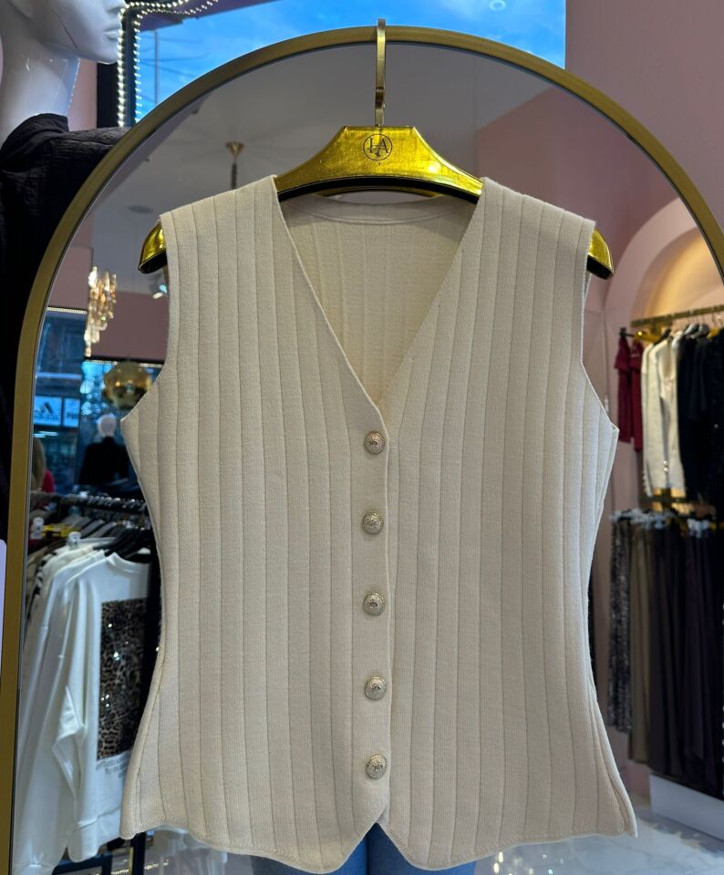 GOLD DÜĞME DETAY YELEK