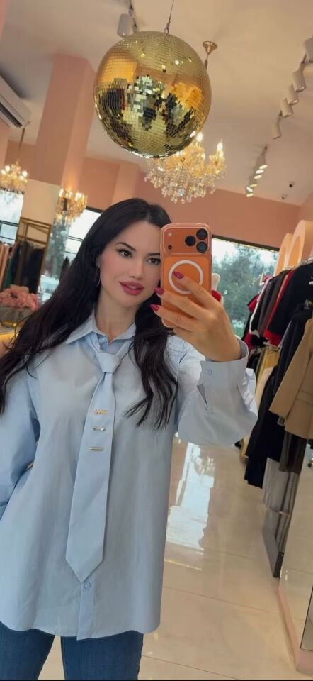 BEBE MAVİSİ POPLİN GÖMLEK