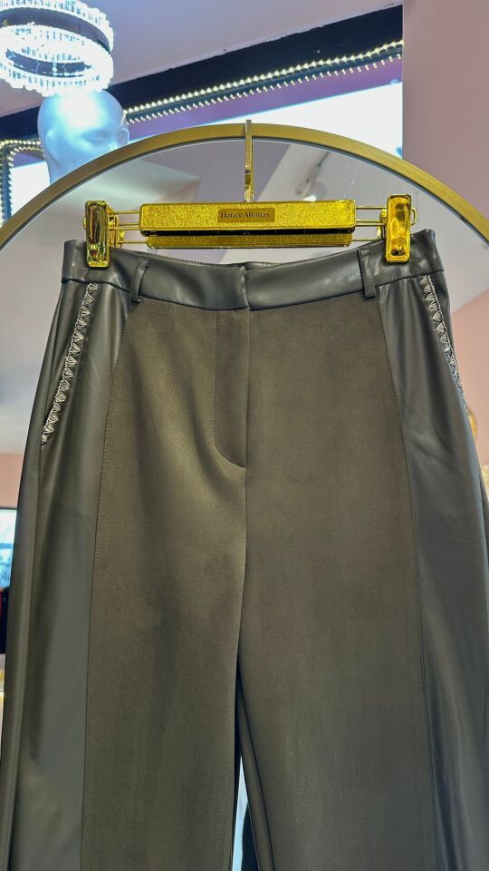 HAKİ DERİ NUBUK PANTOLON