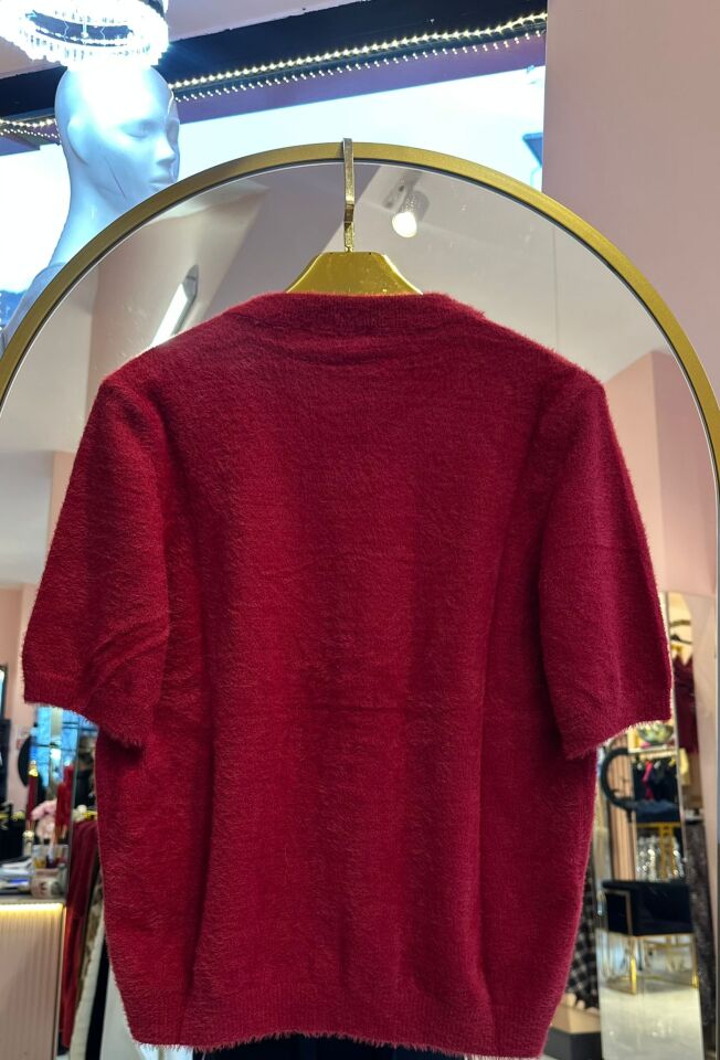 DÜĞME DETAY BORDO HIRKA KAZAK