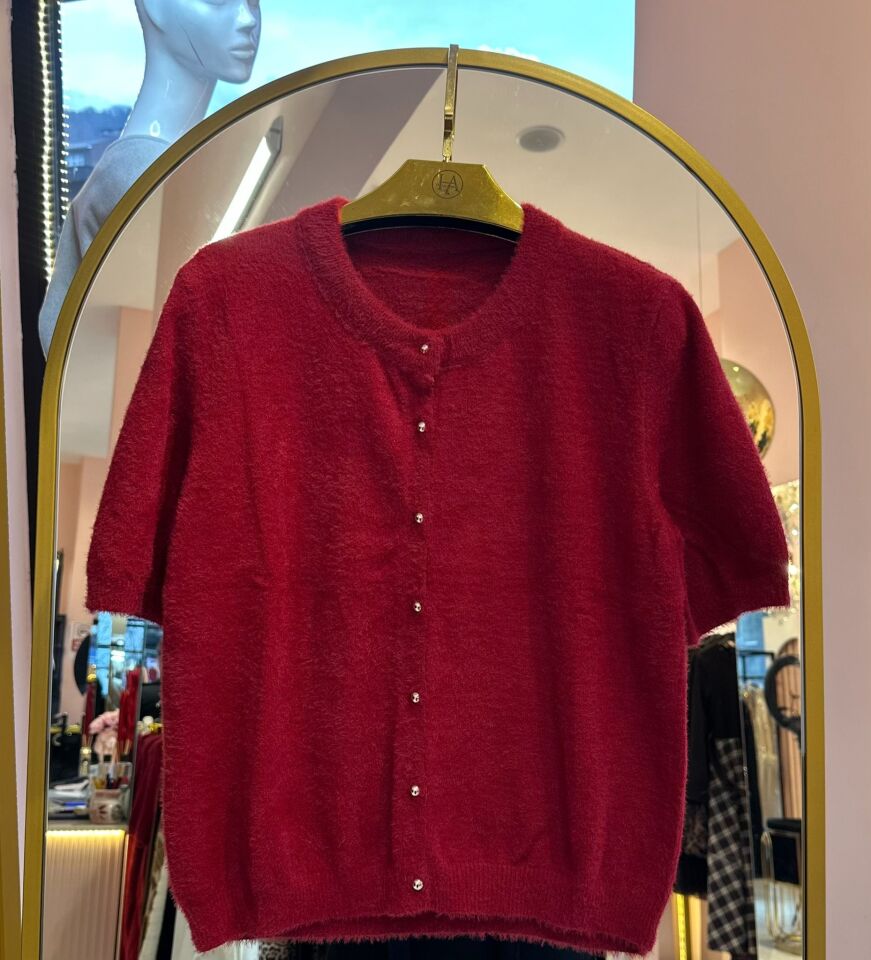 DÜĞME DETAY BORDO HIRKA KAZAK