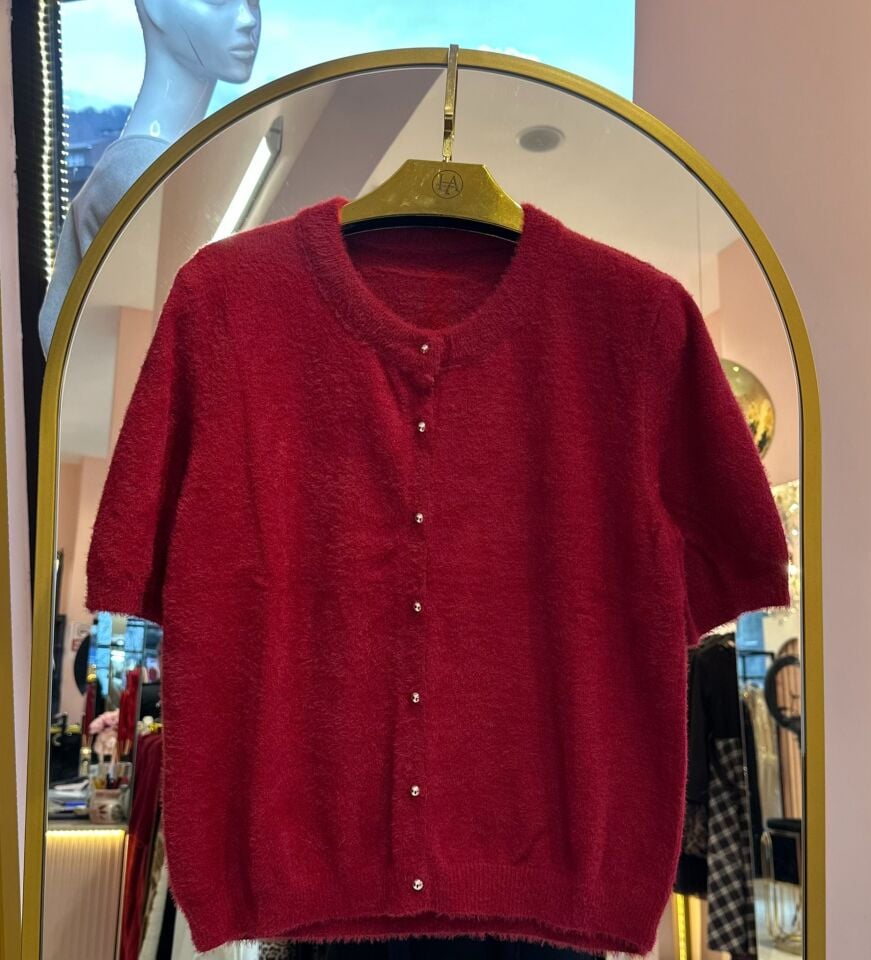 DÜĞME DETAY BORDO HIRKA KAZAK