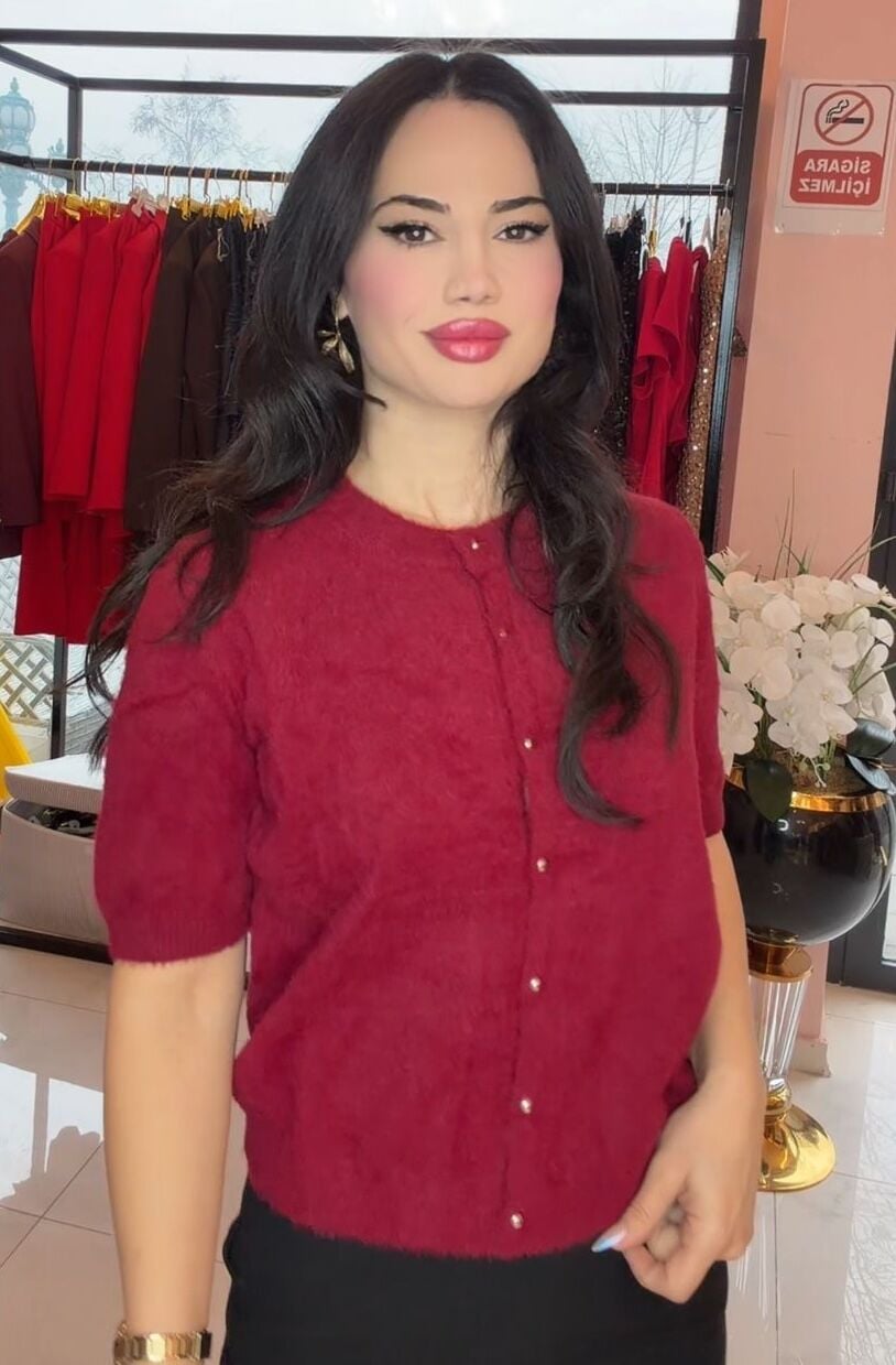 DÜĞME DETAY BORDO HIRKA KAZAK