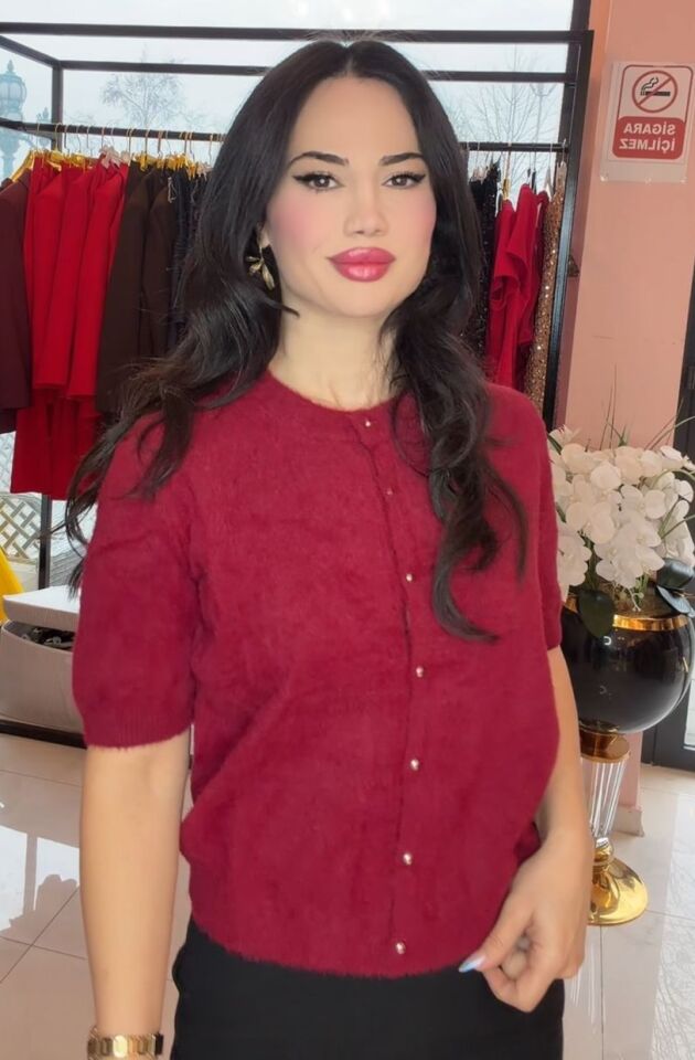 DÜĞME DETAY BORDO HIRKA KAZAK