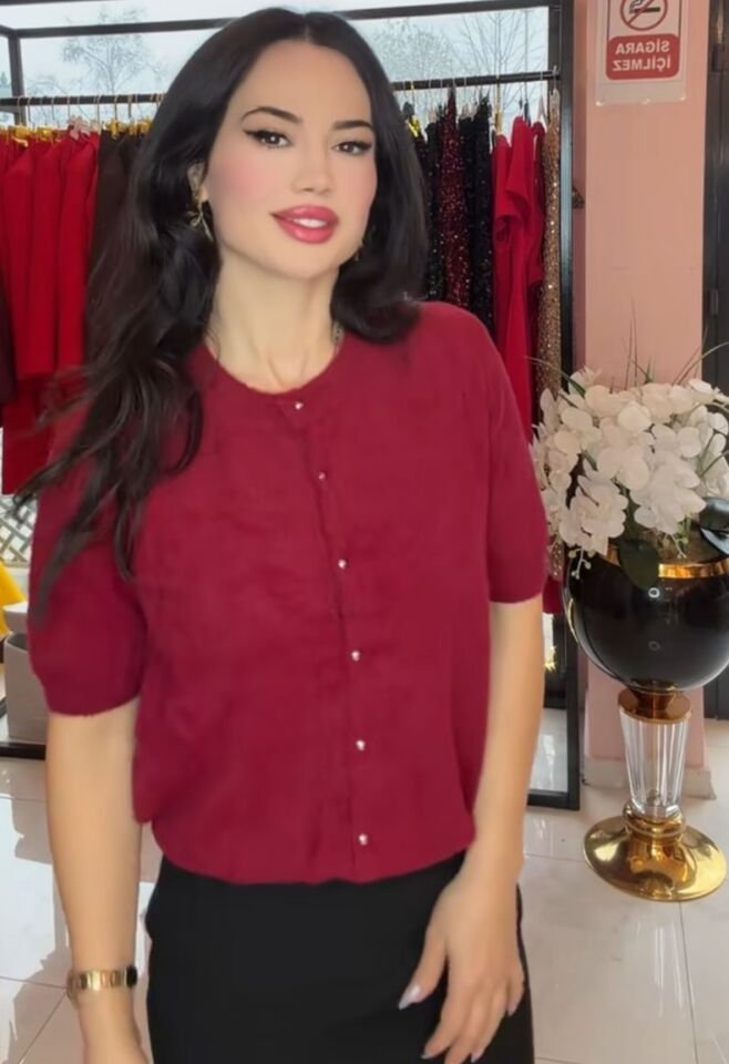 DÜĞME DETAY BORDO HIRKA KAZAK