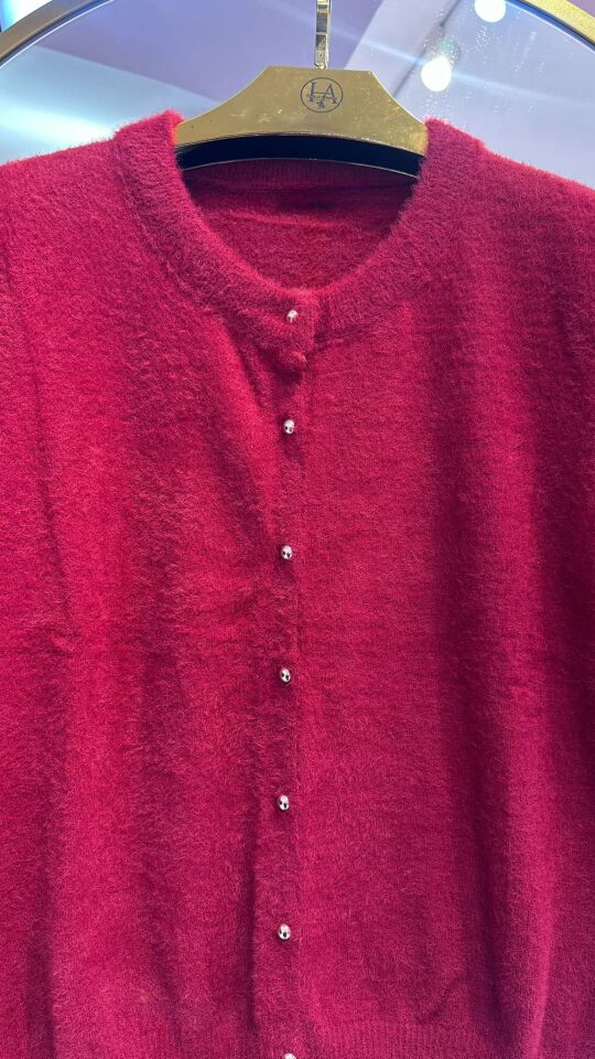 DÜĞME DETAY BORDO HIRKA KAZAK