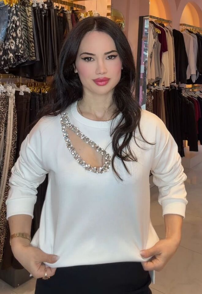 DAMLA TAŞ DETAYLI  SWEAT