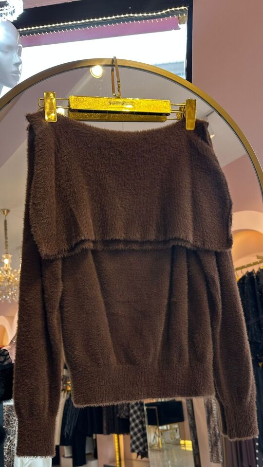 KARMEN YAKA YUMOŞ KAHVE KAZAK