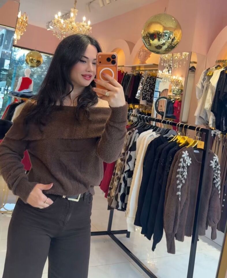 KARMEN YAKA YUMOŞ KAHVE KAZAK