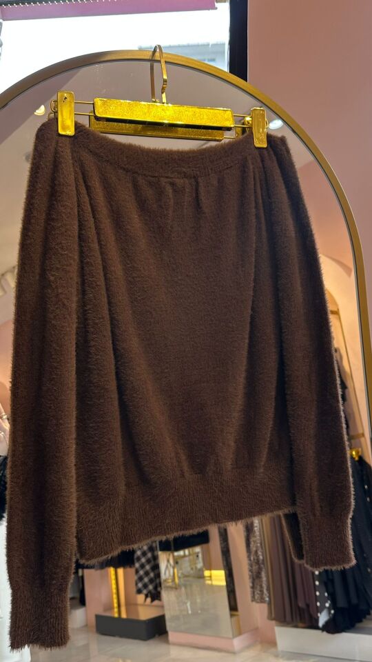 KARMEN YAKA YUMOŞ KAHVE KAZAK