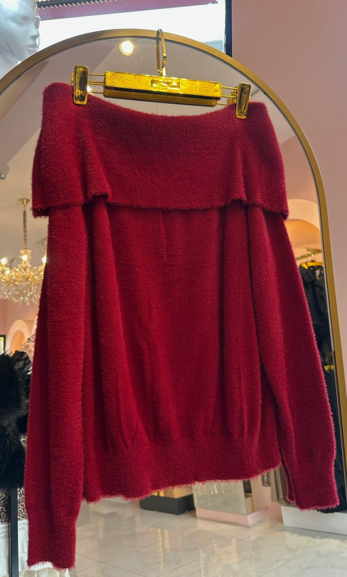 KARMEN YAKA YUMOŞ BORDO KAZAK