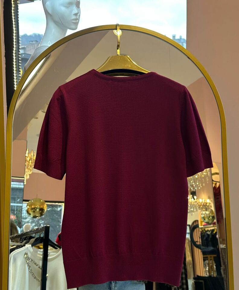 TAŞ İŞLEME DETAY MÜRDÜM TRİKO BLUZ