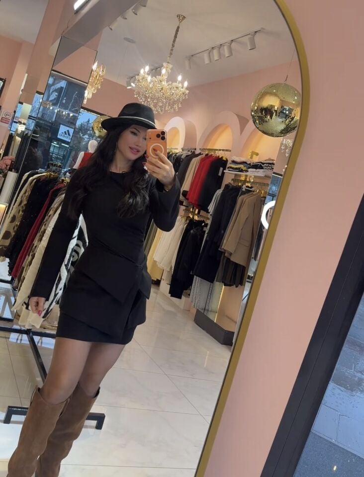 SİYAH DRAPE DETAY MİNİ ELBİSE