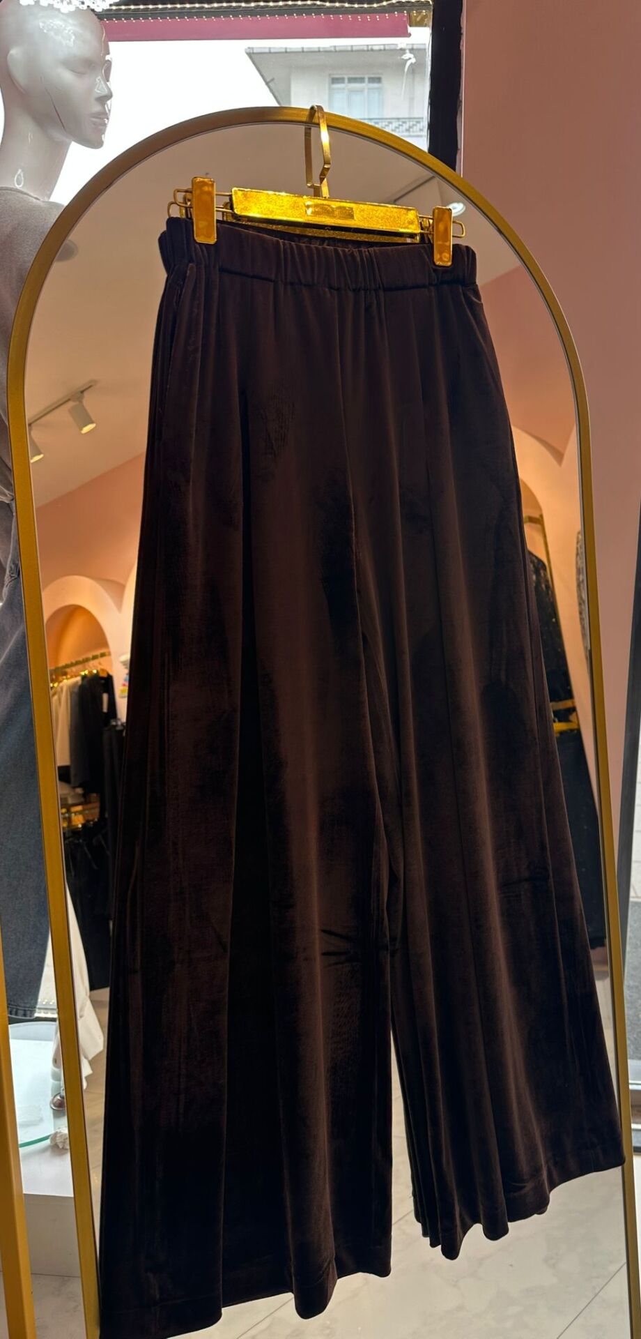 KADİFE BELİ LASTİKLİ PALAZZO PANTOLON