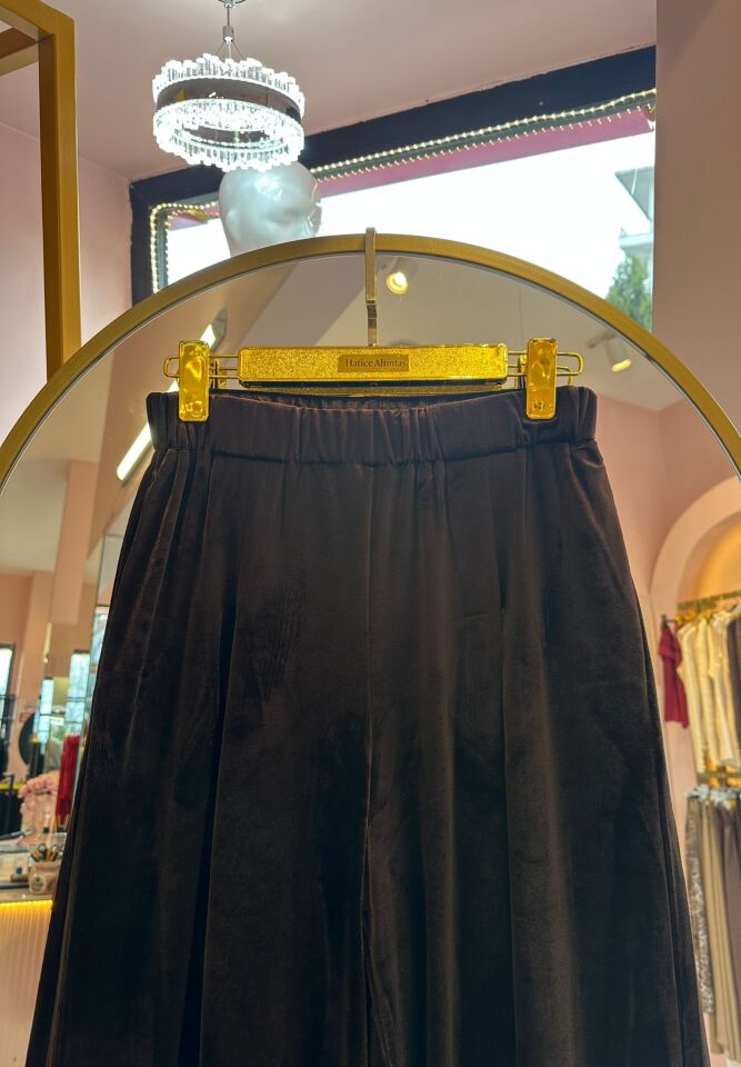 KADİFE BELİ LASTİKLİ PALAZZO PANTOLON