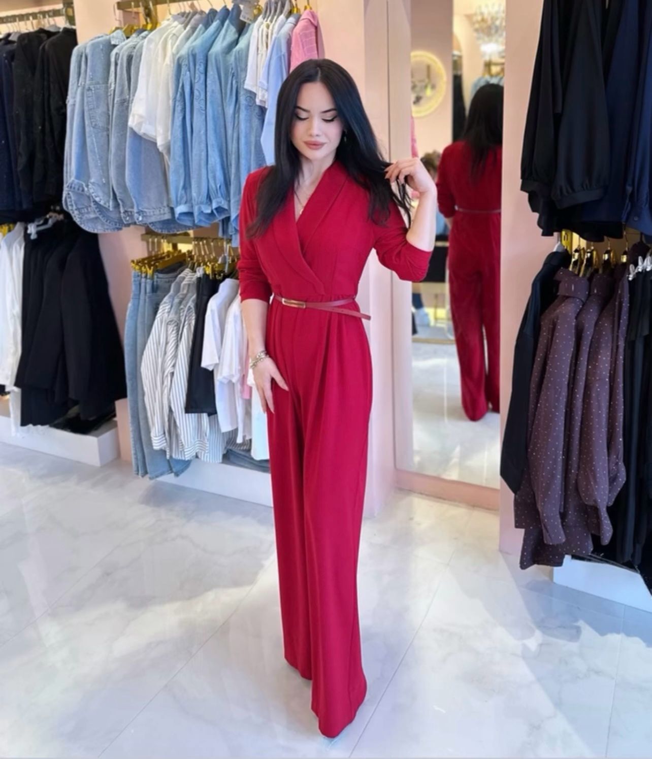 KEMER DETAY VATKALI KIRMIZI TULUM