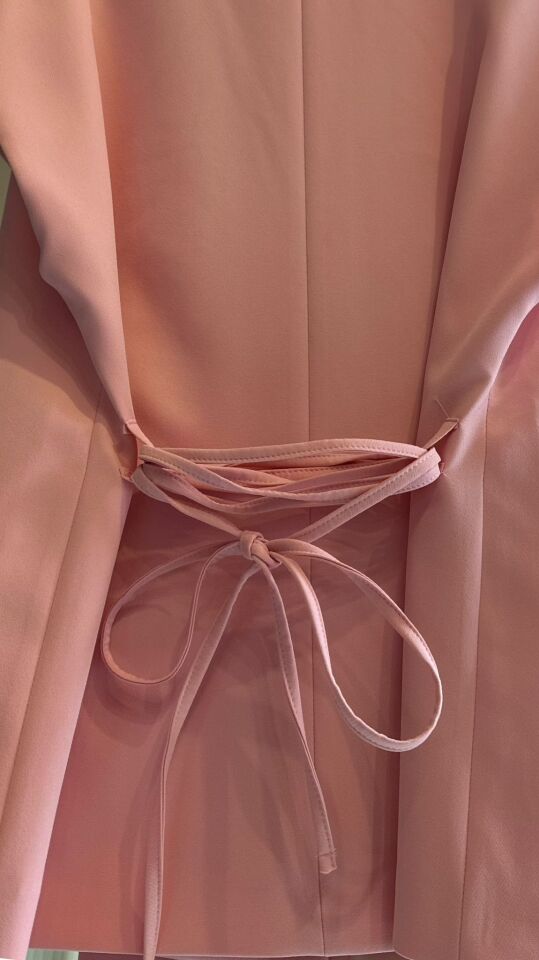 DÜĞME DETAY PEMBE YELEK PANTOLON TAKIM