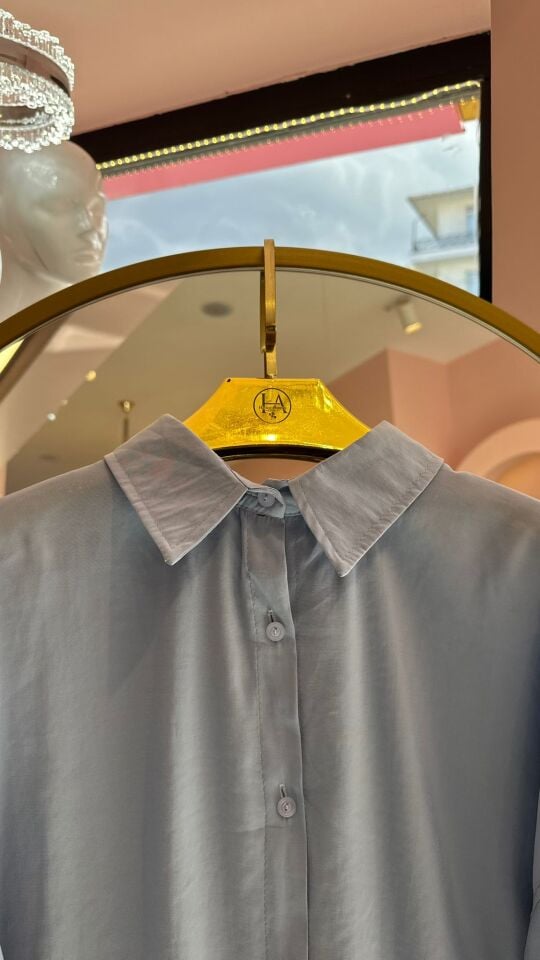 BAĞLAMA DETAY BEBE MAVİSİ PANTOLON GÖMLEK TAKIM