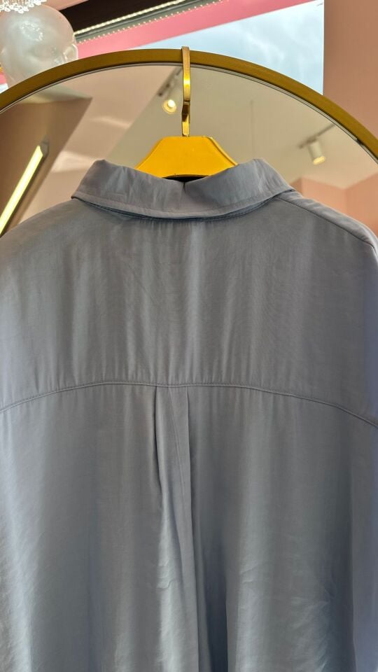 BAĞLAMA DETAY BEBE MAVİSİ PANTOLON GÖMLEK TAKIM