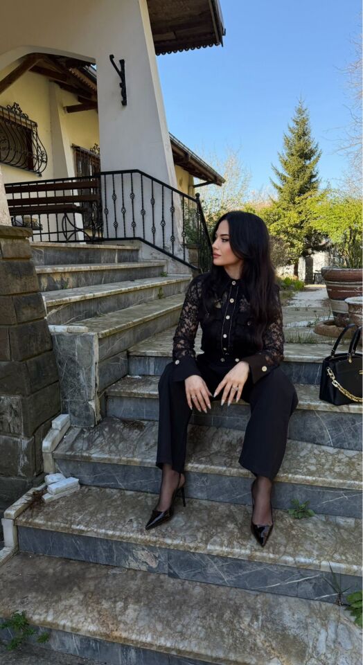 GOLD DÜĞME DETAY DANTEL GÖMLEK PANTOLON TAKIM