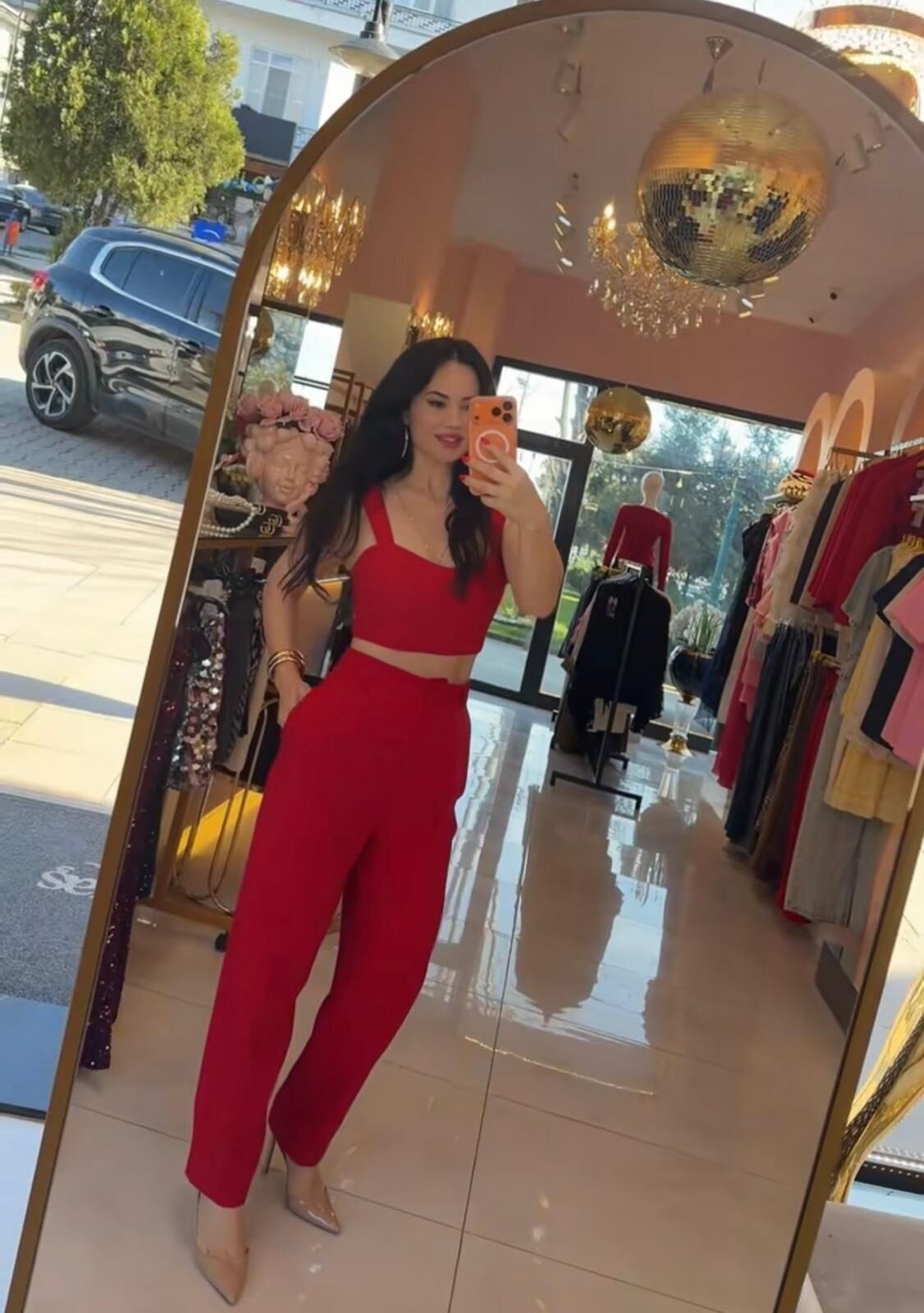 KIRMIZI YÜKSEK BEL HAVUÇ PANTOLON