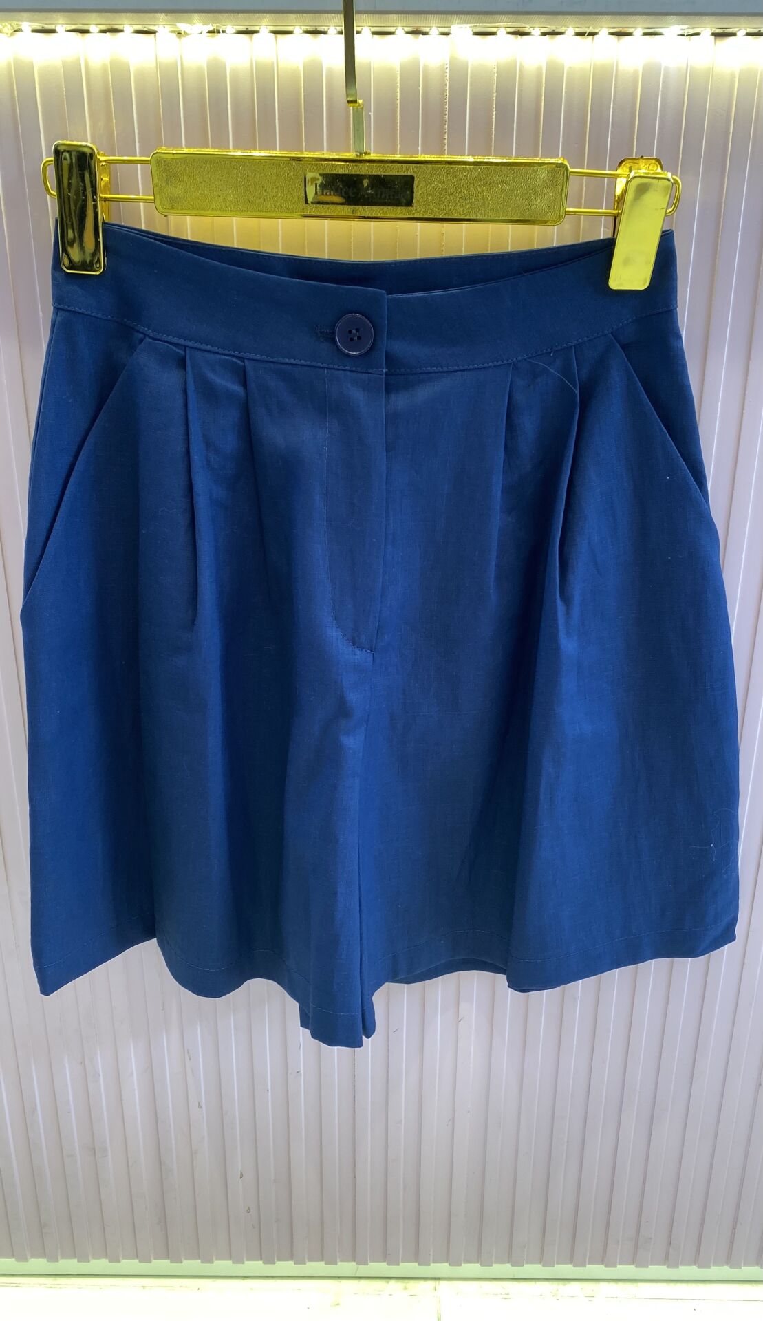 MAVİ KETEN MİNİ SHORT