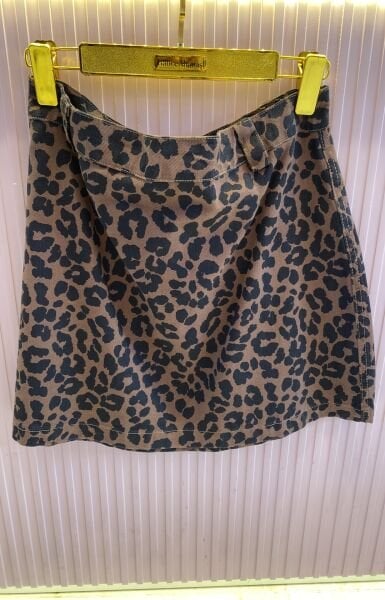 LEOPAR DESENLİ MİNİ ETEK