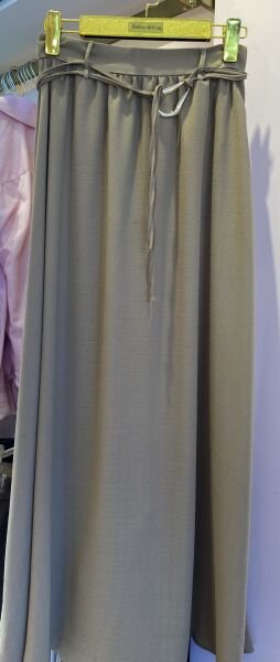 SÜTLÜ KAHVE BELİ TOKALI UZUN ETEK