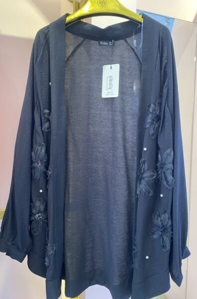 SİYAH UZUN YELEKLİ GÖMLEK