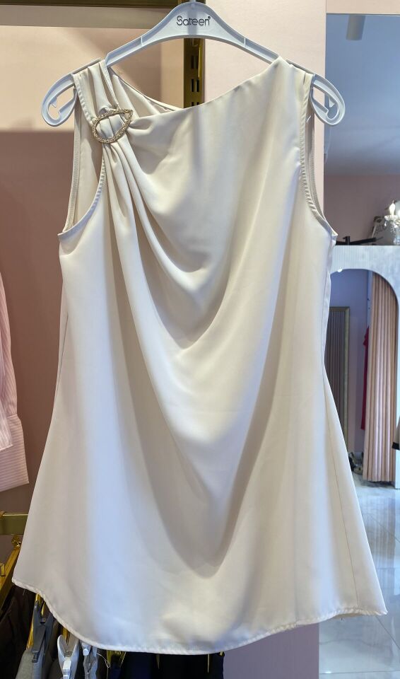 BEJ GOLD TOKALI SIFIR KOL BLUZ