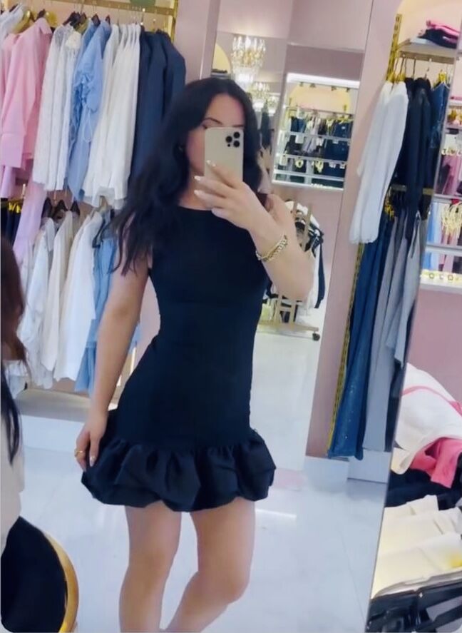 SİYAH İÇİ SHORTLU BALON ETEKLİ MİNİ ABİYE ELBİSE