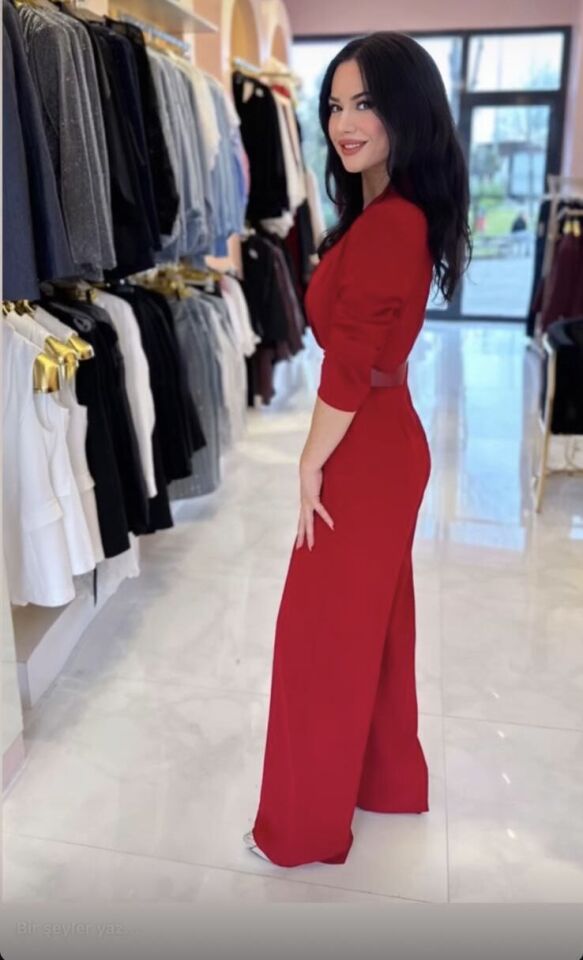 KIRMIZI KEMERLİ ABİYE TULUM