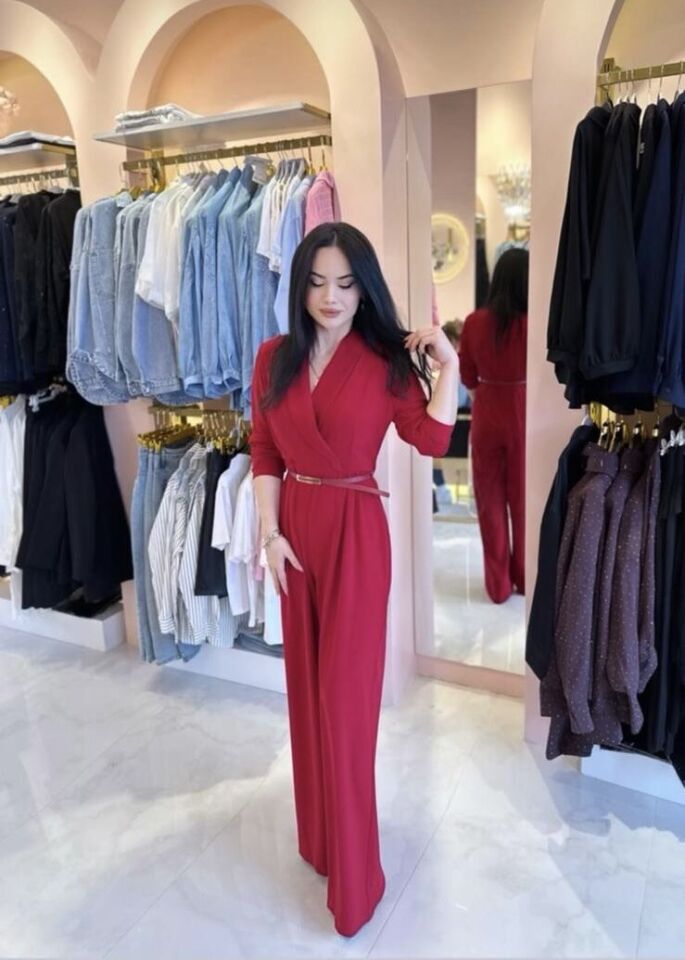 KIRMIZI KEMERLİ ABİYE TULUM