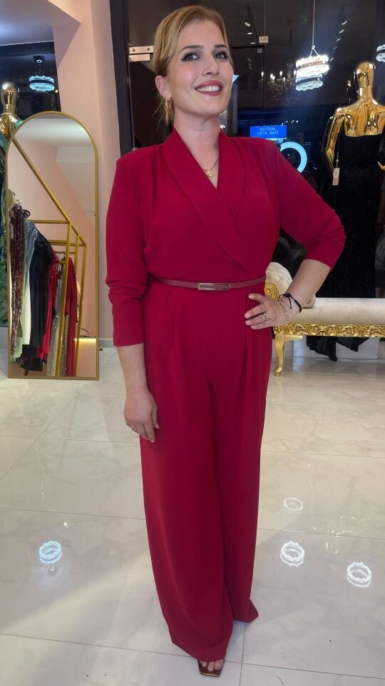 KIRMIZI KEMERLİ ABİYE TULUM