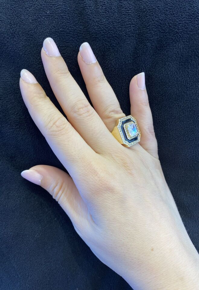 GOLD ETRAFI GÜMÜŞ İÇİ PIRLANTA YÜZÜK