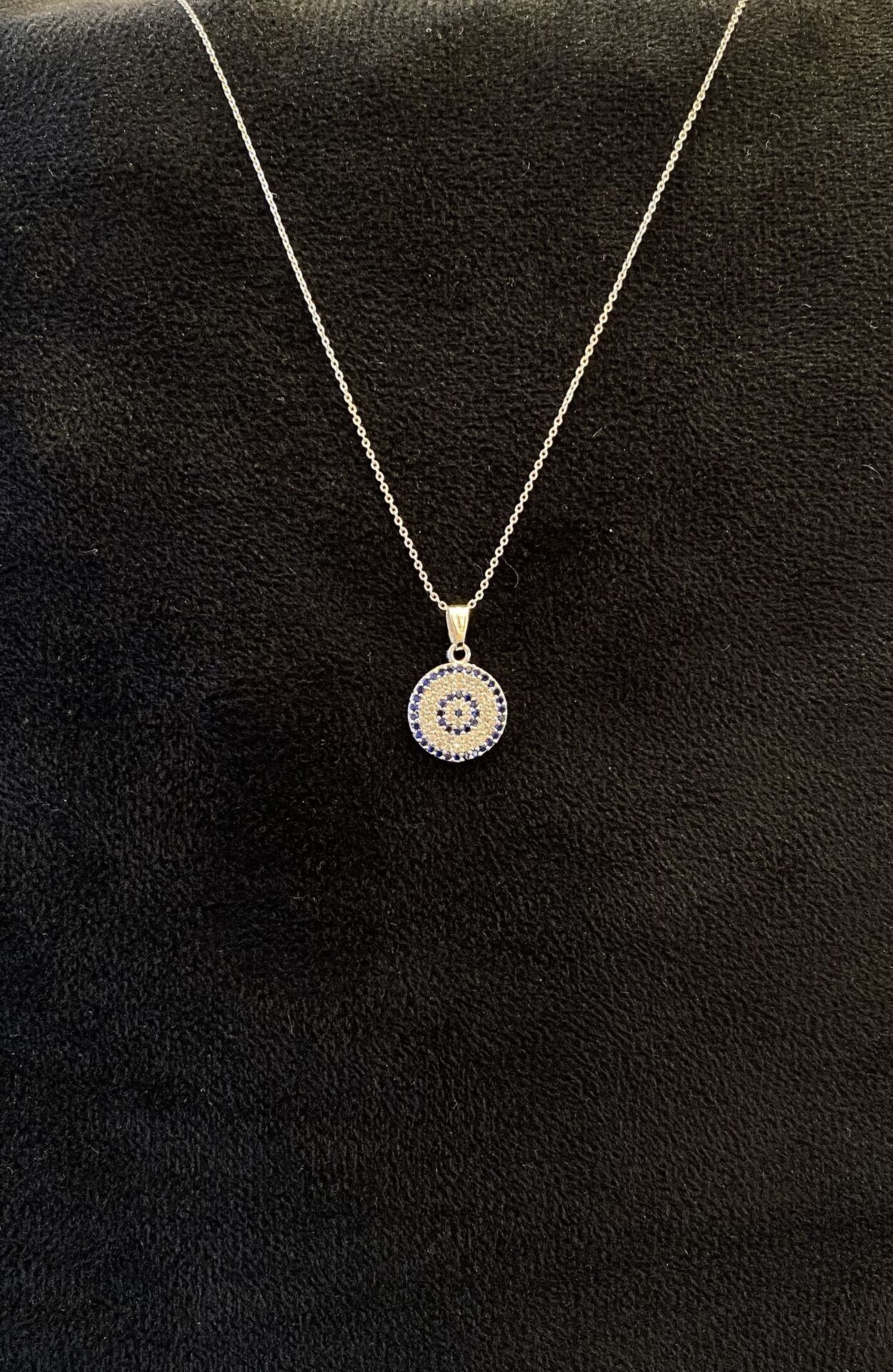 GÜMÜŞ NAZAR MOTİFLİ KOLYE