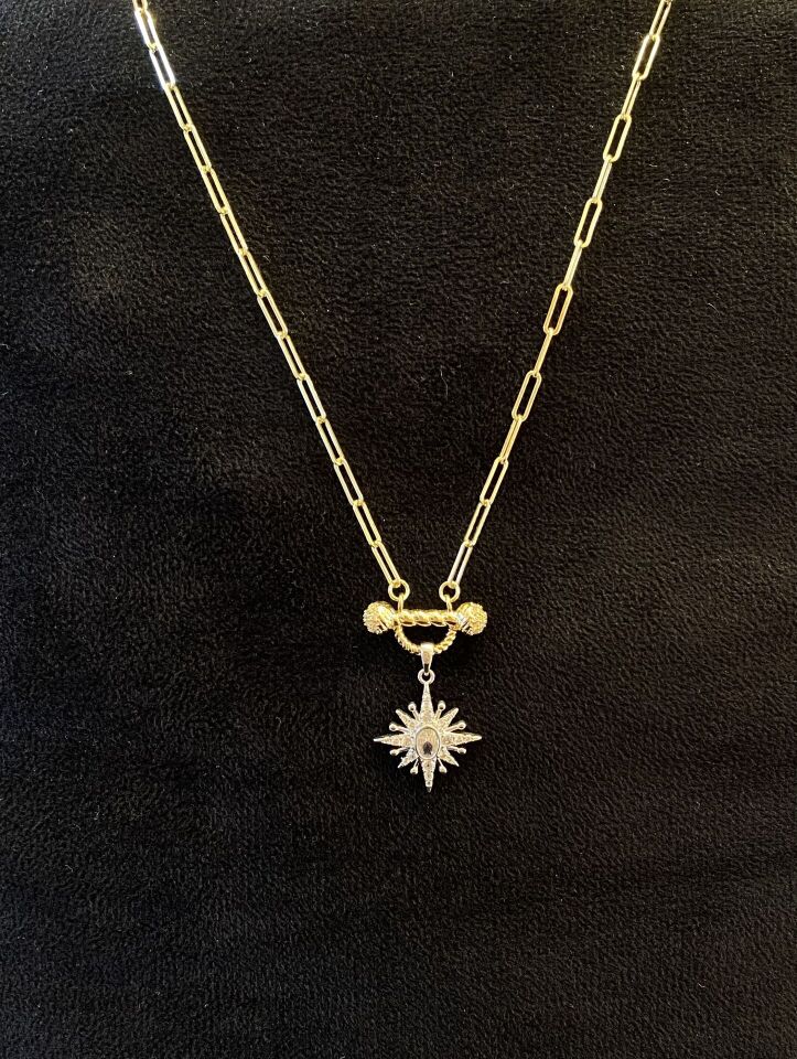 GOLD UZUN ZİNCİRLİ PIRLANTA KOLYE