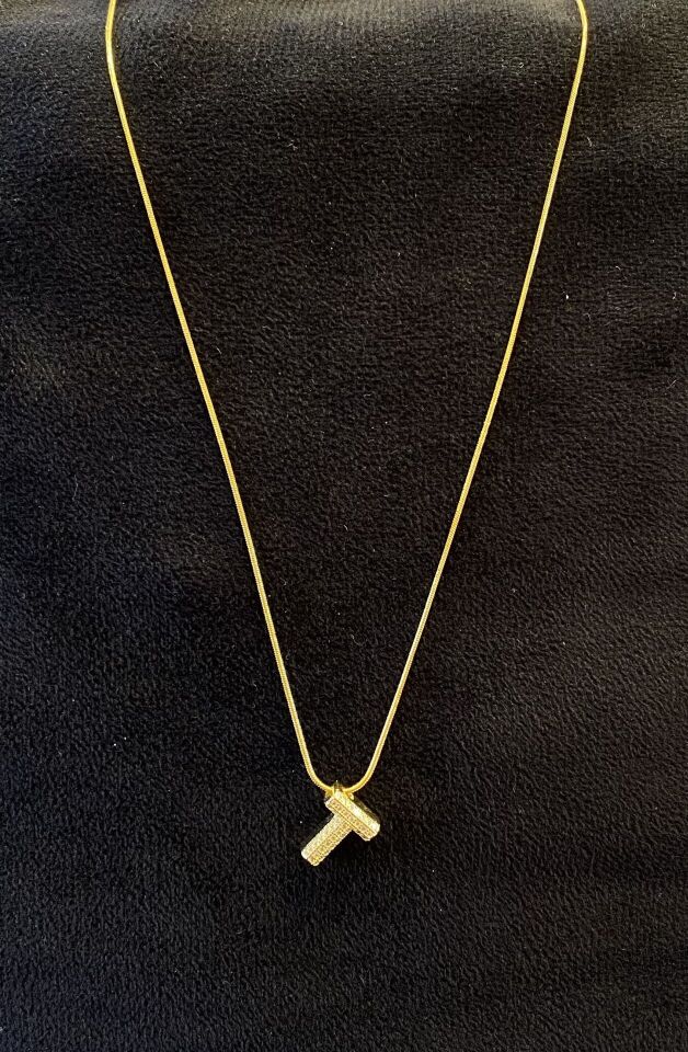 T HARFLİ GOLD KOLYE