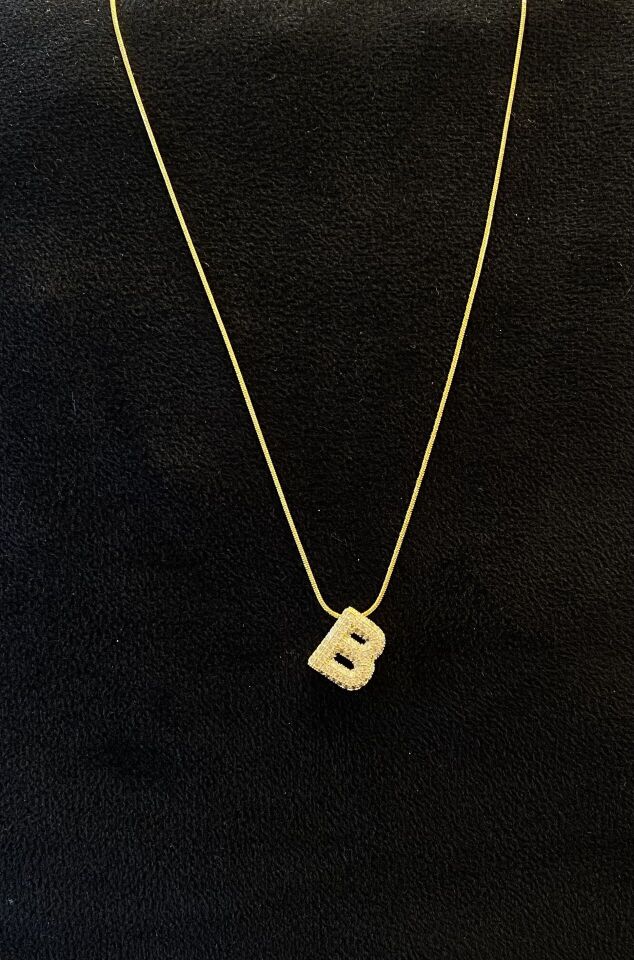 B HARFLİ GOLD KOLYE