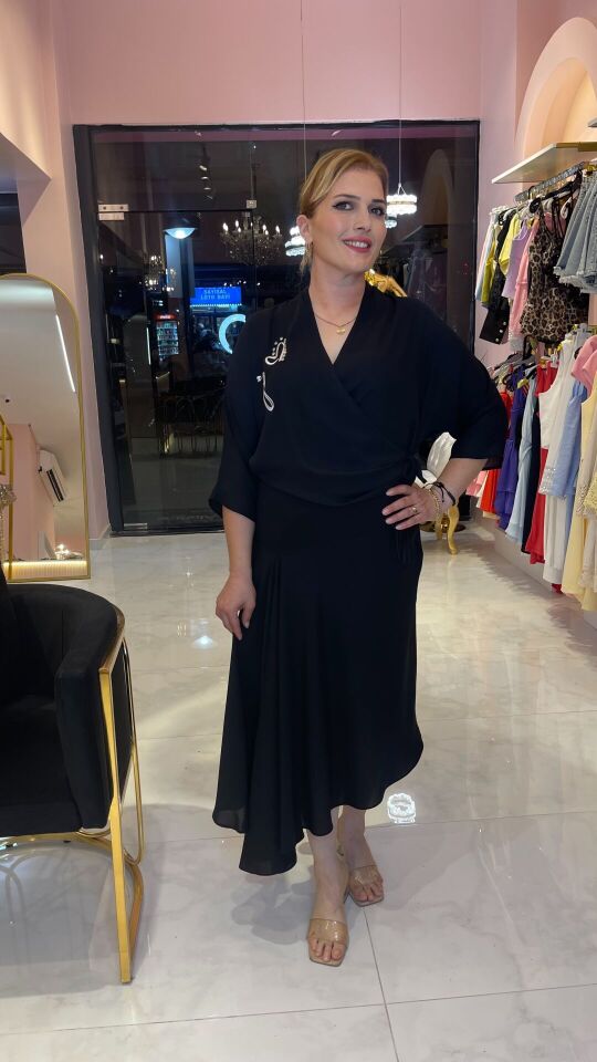 SİYAH VOLANLI BÜYÜK BEDEN ETEK