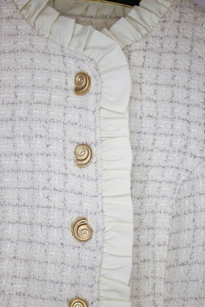 EKRU GOLD DÜĞMELİ TÜVİT CEKET