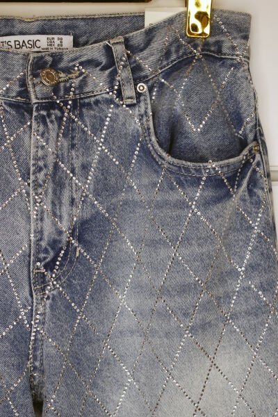 TAŞLI  LOOSE  FİT KOT PANTOLON