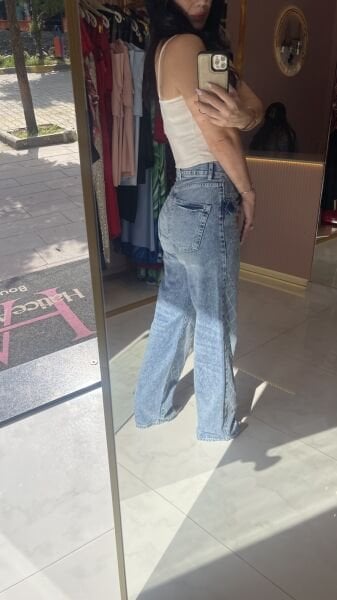 TAŞLI  LOOSE  FİT KOT PANTOLON