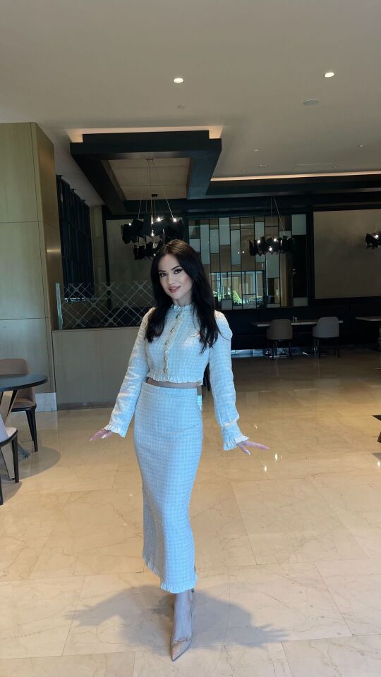 TÜVİT EKRU GOLD DÜĞME DETAY ETEK